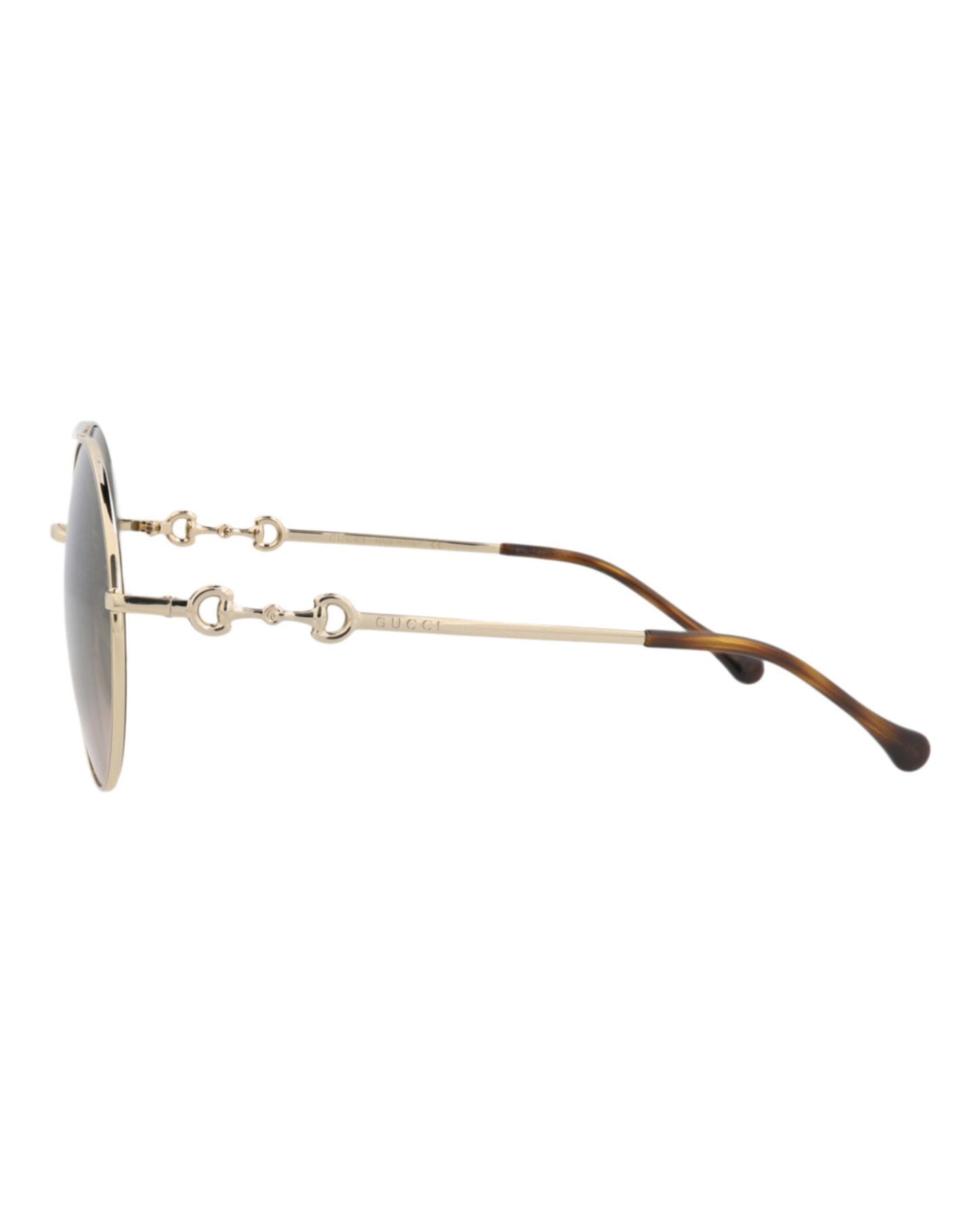 Gucci Womens Round/Oval Gold Gold Brown Fashion Designer Eyewear