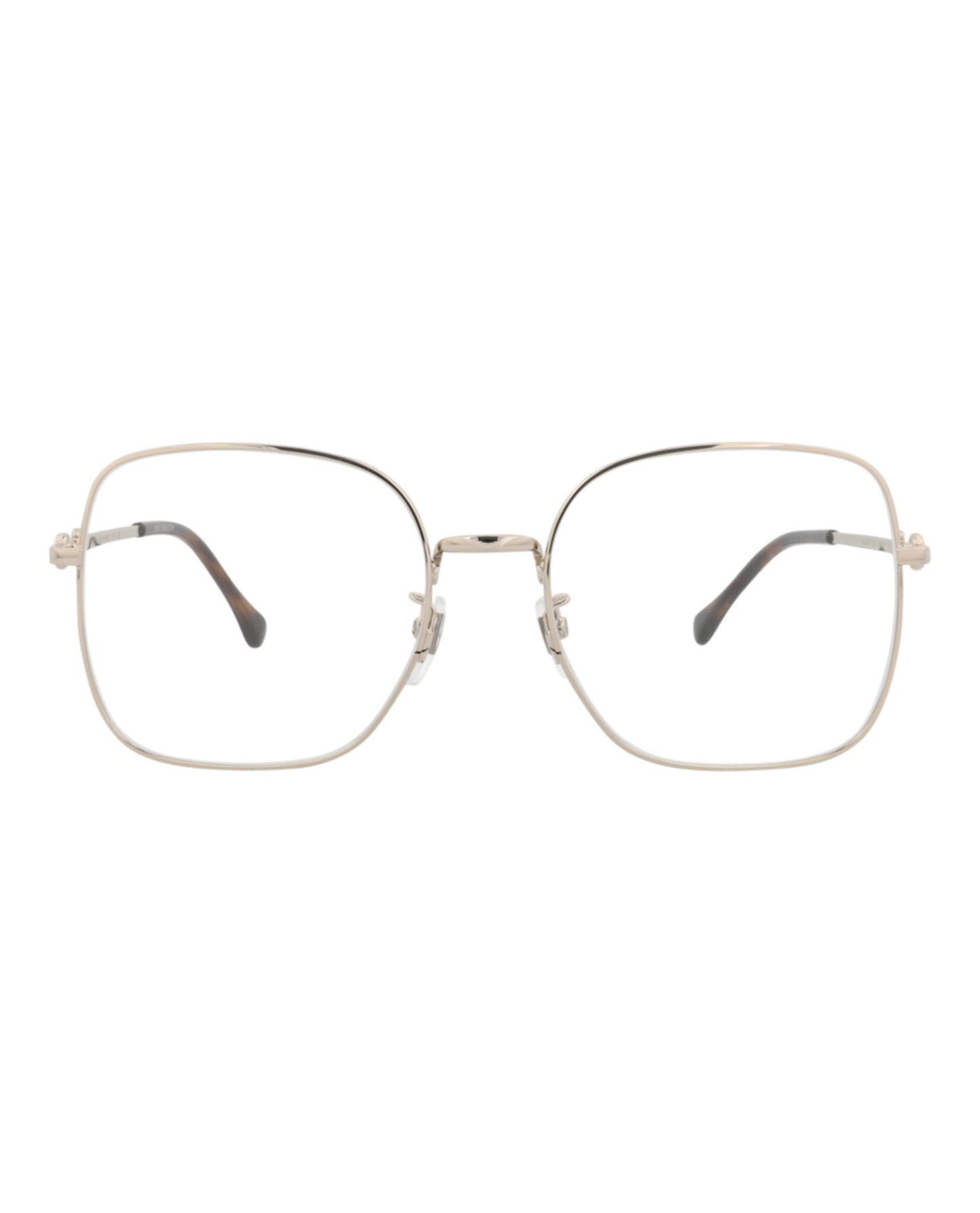 Gucci Womens Square/Rectangle Gold Gold Transparent Fashion Designer Eyewear