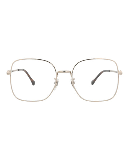 Gucci Womens Square/Rectangle Gold Gold Transparent Fashion Designer Eyewear