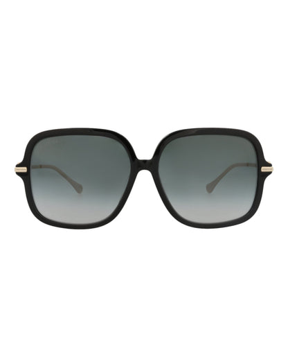Gucci Womens Square/Rectangle Black Gold Grey Fashion Designer Eyewear