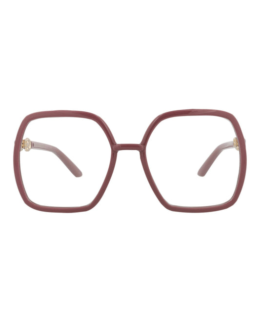 Gucci Womens Square/Rectangle Pink Pink Transparent Fashion Designer Eyewear Pink Pink Transparent