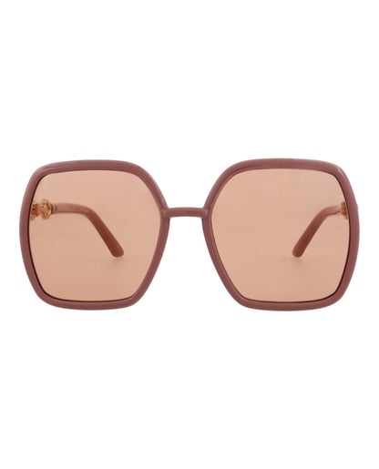 Gucci Womens Square/Rectangle Pink Pink Orange Fashion Designer Eyewear