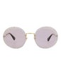 Gucci Womens Round/Oval Gold Gold Violet Fashion Designer Eyewear Gold Gold Violet