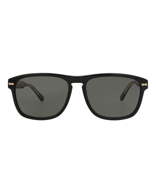 Gucci Mens Square/Rectangle Black Black Grey Fashion Designer Eyewear