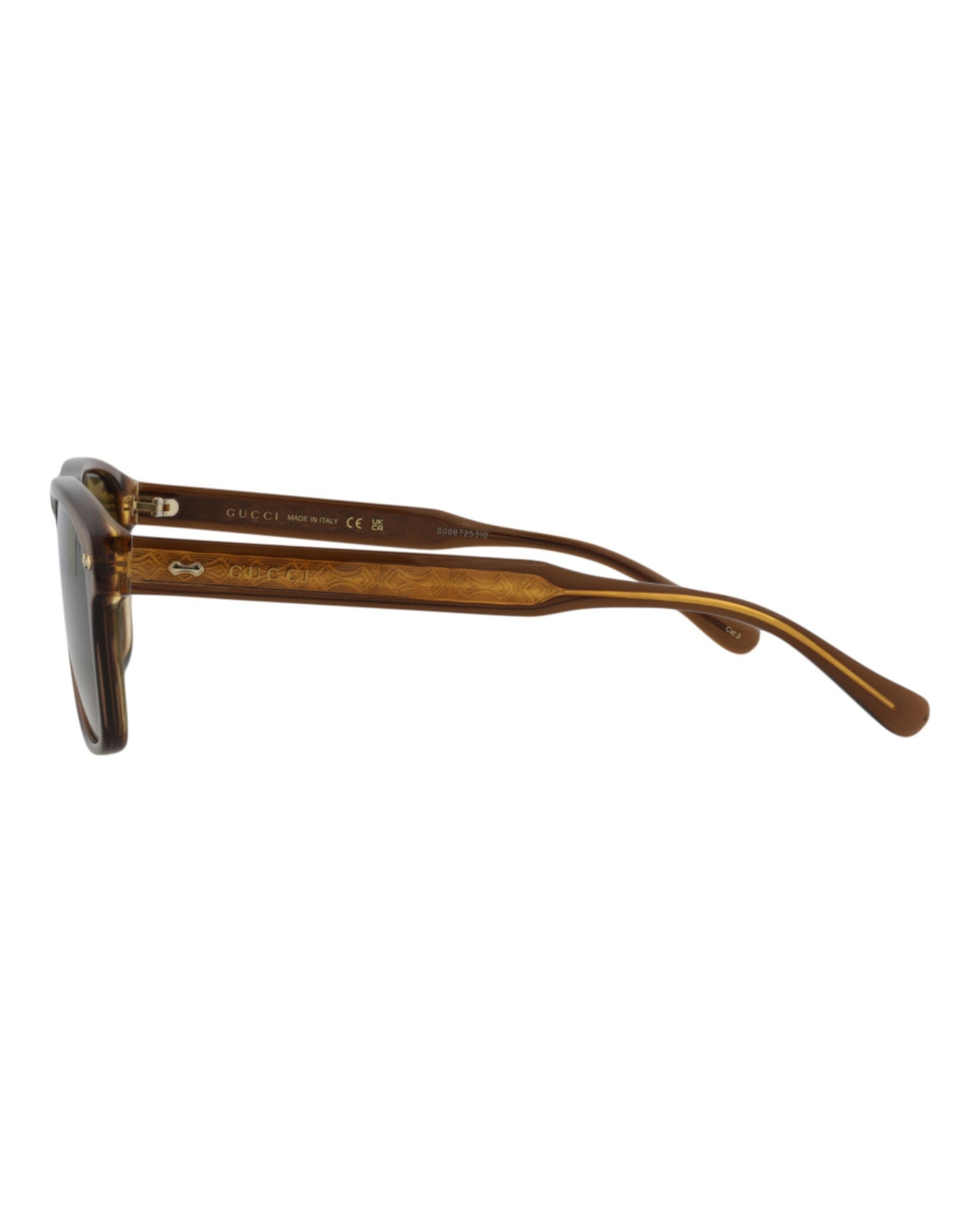 Gucci Mens Square/Rectangle Brown Brown Green Fashion Designer Eyewear