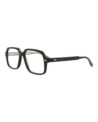 Gucci Mens Square/Rectangle Black Black Transparent Fashion Designer Eyewear