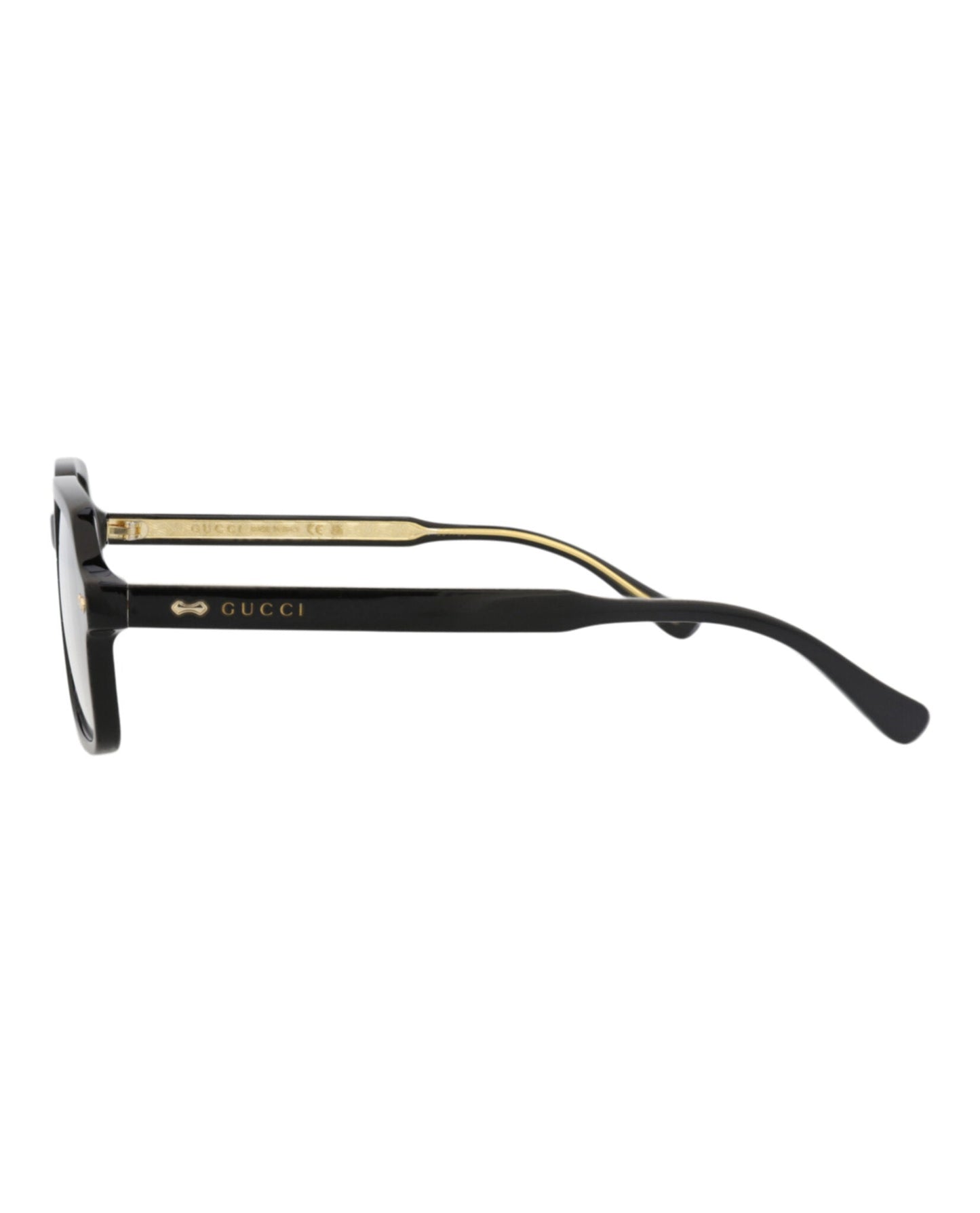 Gucci Mens Square/Rectangle Black Black Transparent Fashion Designer Eyewear