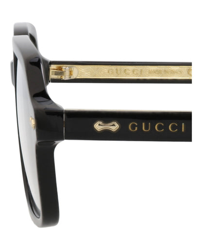 Gucci Mens Square/Rectangle Black Black Transparent Fashion Designer Eyewear