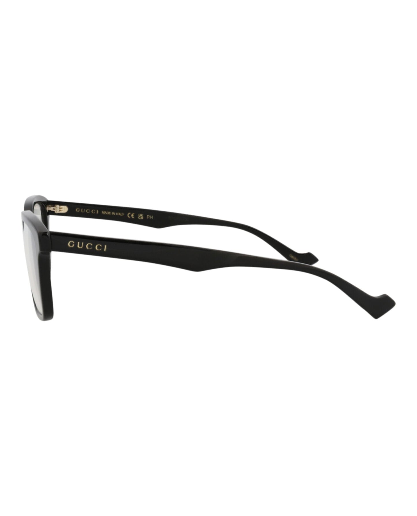 Gucci Mens Square/Rectangle Black Black Transparent Fashion Designer Eyewear