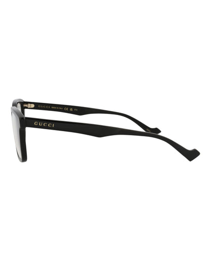 Gucci Mens Square/Rectangle Black Black Transparent Fashion Designer Eyewear