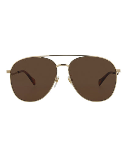 Gucci Womens Aviator Gold Gold Brown Fashion Designer Eyewear