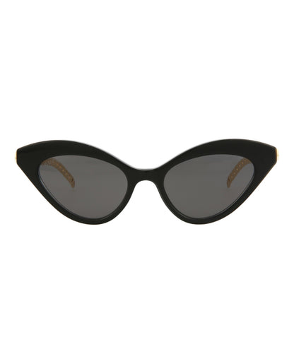 Gucci Womens Cat Eye Black Gold Grey Fashion Designer Eyewear