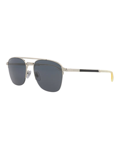 Gucci Mens Aviator Silver Silver Grey Fashion Designer Eyewear