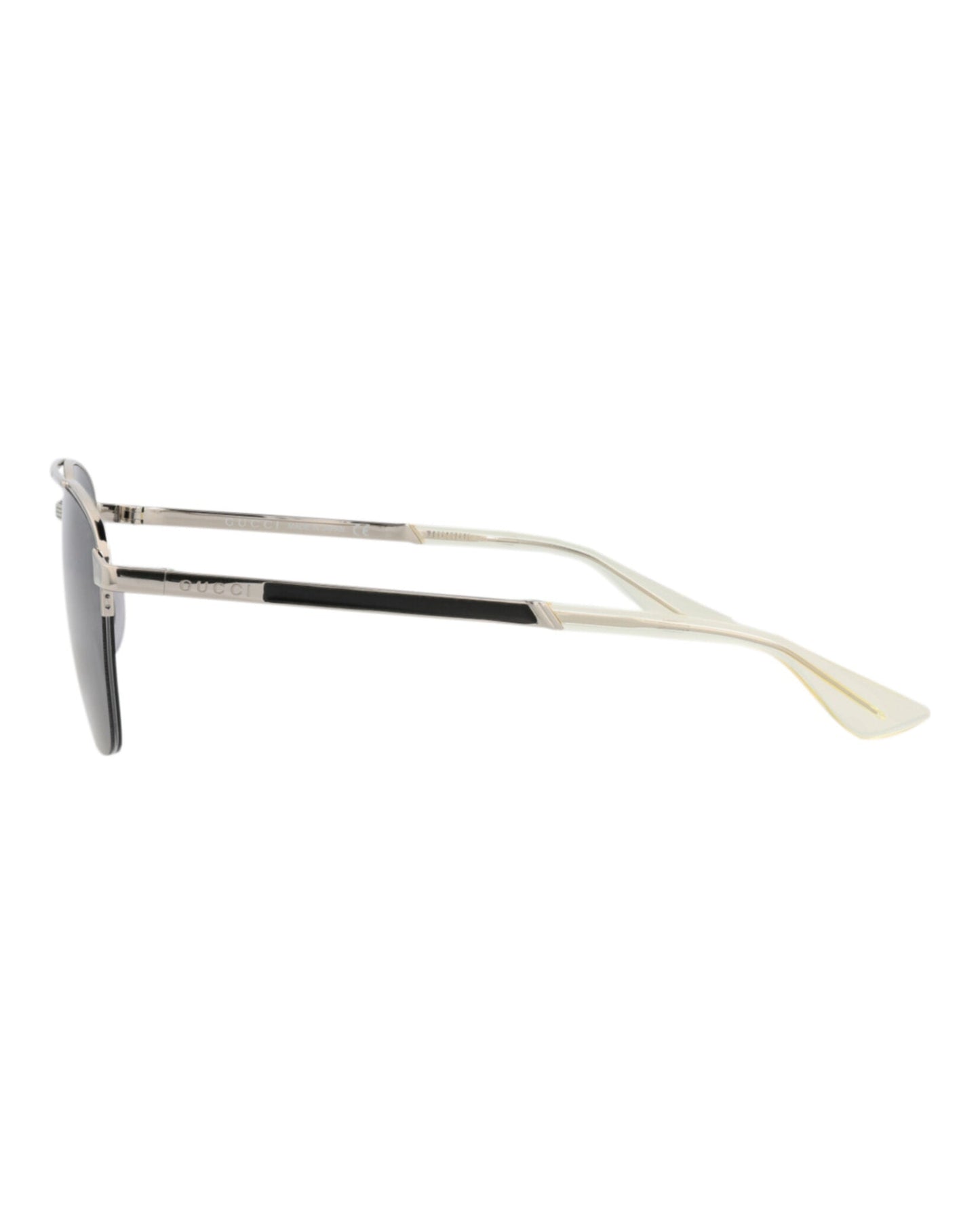 Gucci Mens Aviator Silver Silver Grey Fashion Designer Eyewear