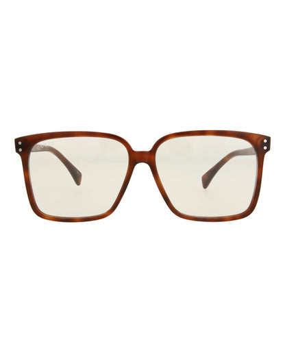 Gucci Womens Square/Rectangle Havana Havana Yellow Fashion Designer Eyewear