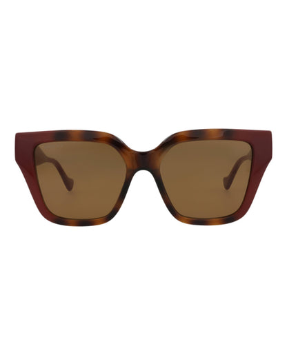 Gucci Womens Square/Rectangle Havana Burgundy Brown Fashion Designer Eyewear