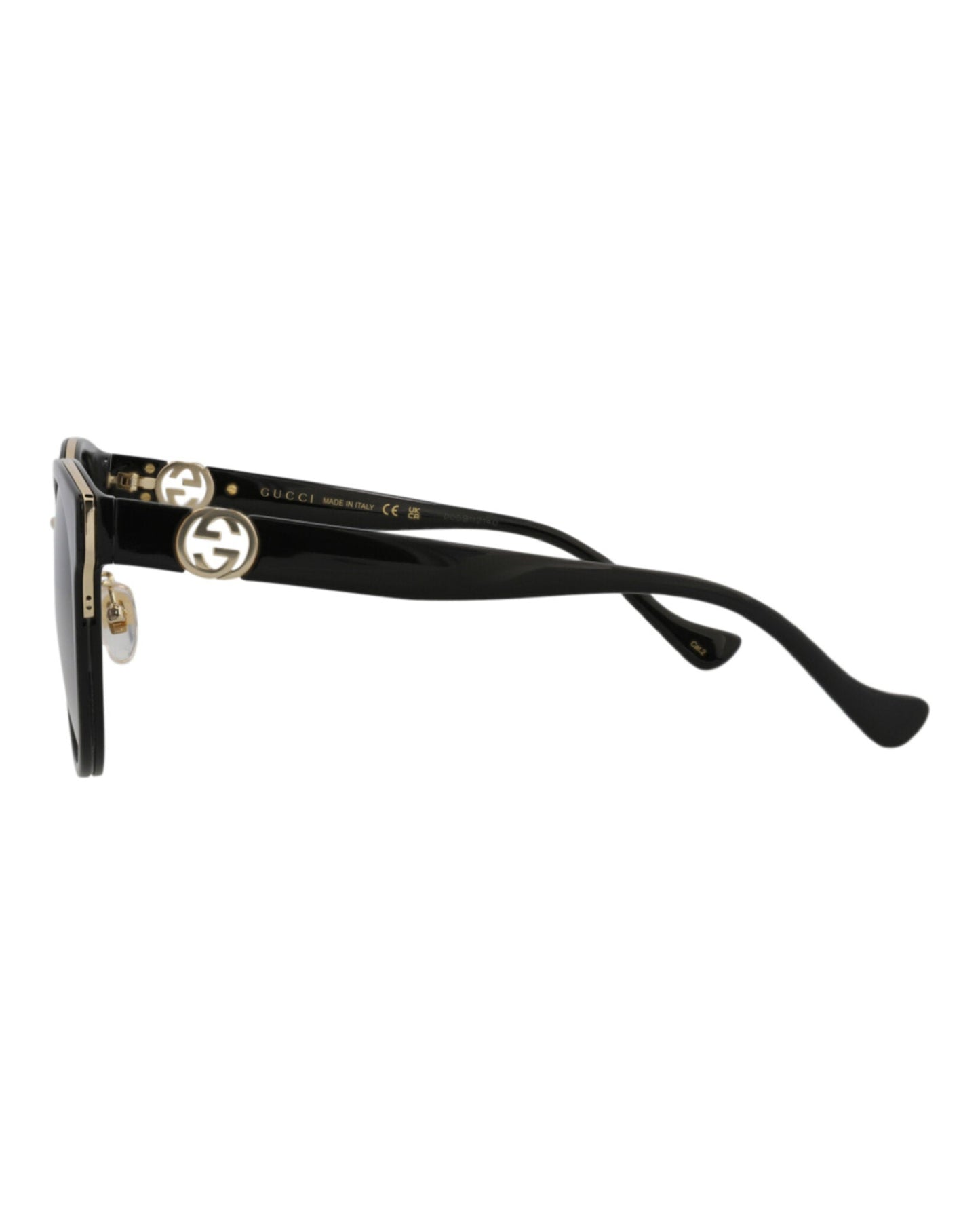 Gucci Womens Round/Oval Black Black Grey Fashion Designer Eyewear