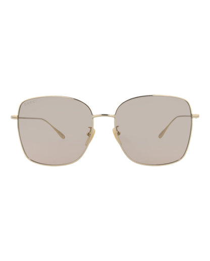 Gucci Womens Square/Rectangle Gold Gold Pink Fashion Designer Eyewear