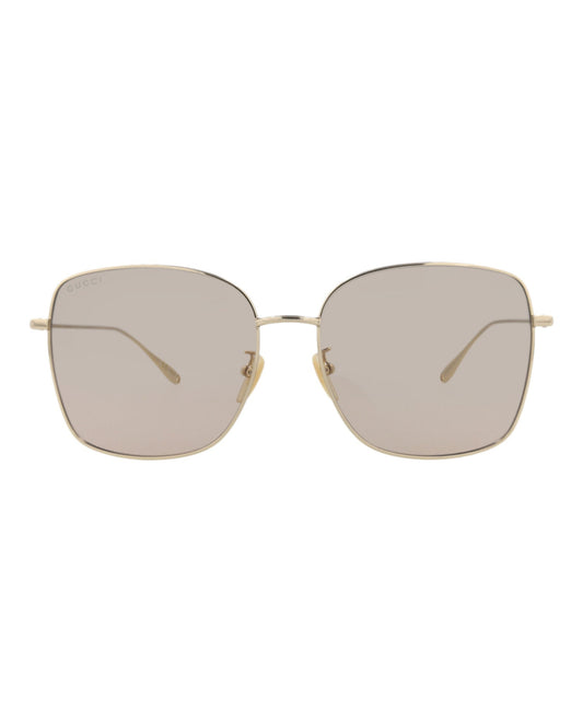 Gucci Womens Square/Rectangle Gold Gold Pink Fashion Designer Eyewear