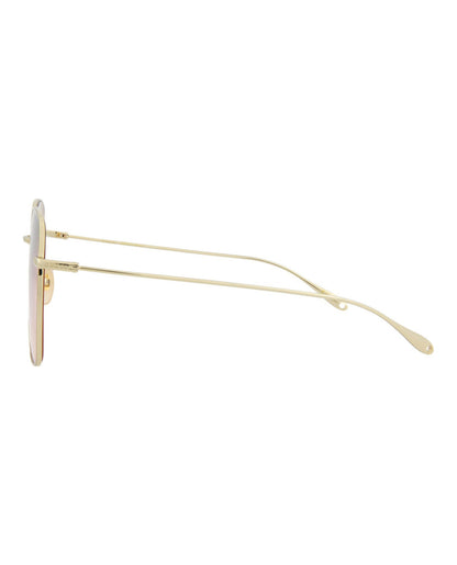 Gucci Womens Square/Rectangle Gold Gold Pink Fashion Designer Eyewear