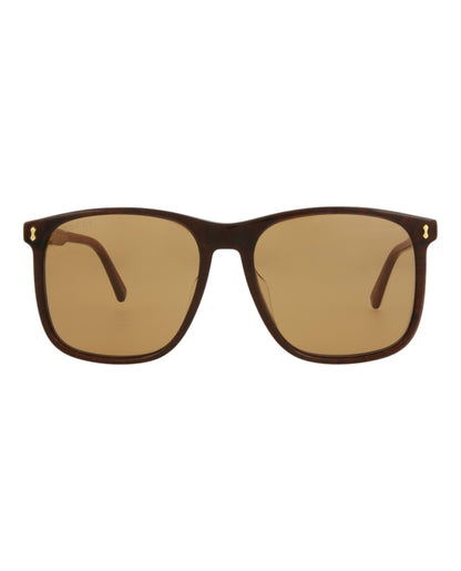 Gucci Mens Square/Rectangle Brown Brown Brown Fashion Designer Eyewear