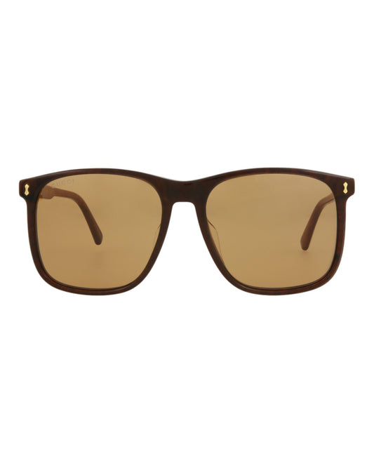 Gucci Mens Square/Rectangle Brown Brown Brown Fashion Designer Eyewear