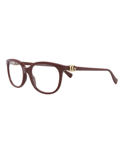 Gucci Womens Square/Rectangle Burgundy Burgundy Transparent Fashion Designer Eyewear
