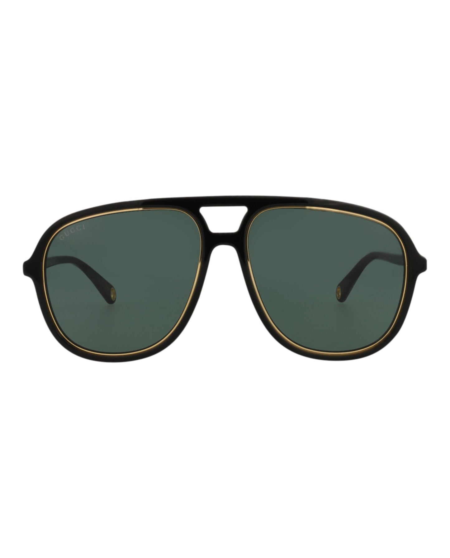 Gucci Womens Aviator Black Black Green Fashion Designer Eyewear