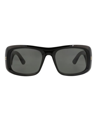 Gucci Mens Square/Rectangle Black Black Grey Fashion Designer Eyewear