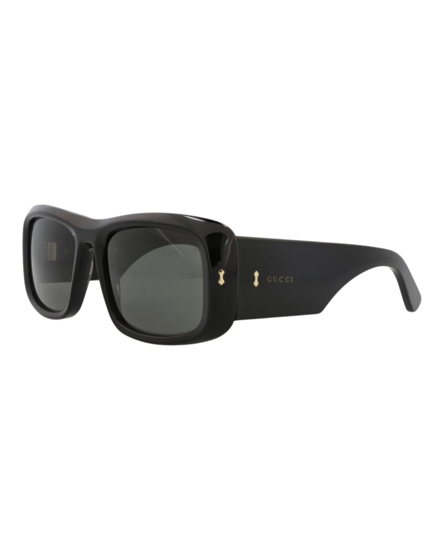 Gucci Mens Square/Rectangle Black Black Grey Fashion Designer Eyewear