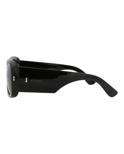 Gucci Mens Square/Rectangle Black Black Grey Fashion Designer Eyewear