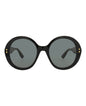 Gucci Womens Round/Oval Black Black Grey Fashion Designer Eyewear