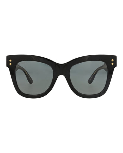 Gucci Womens Cat Eye Black Black Grey Fashion Designer Eyewear