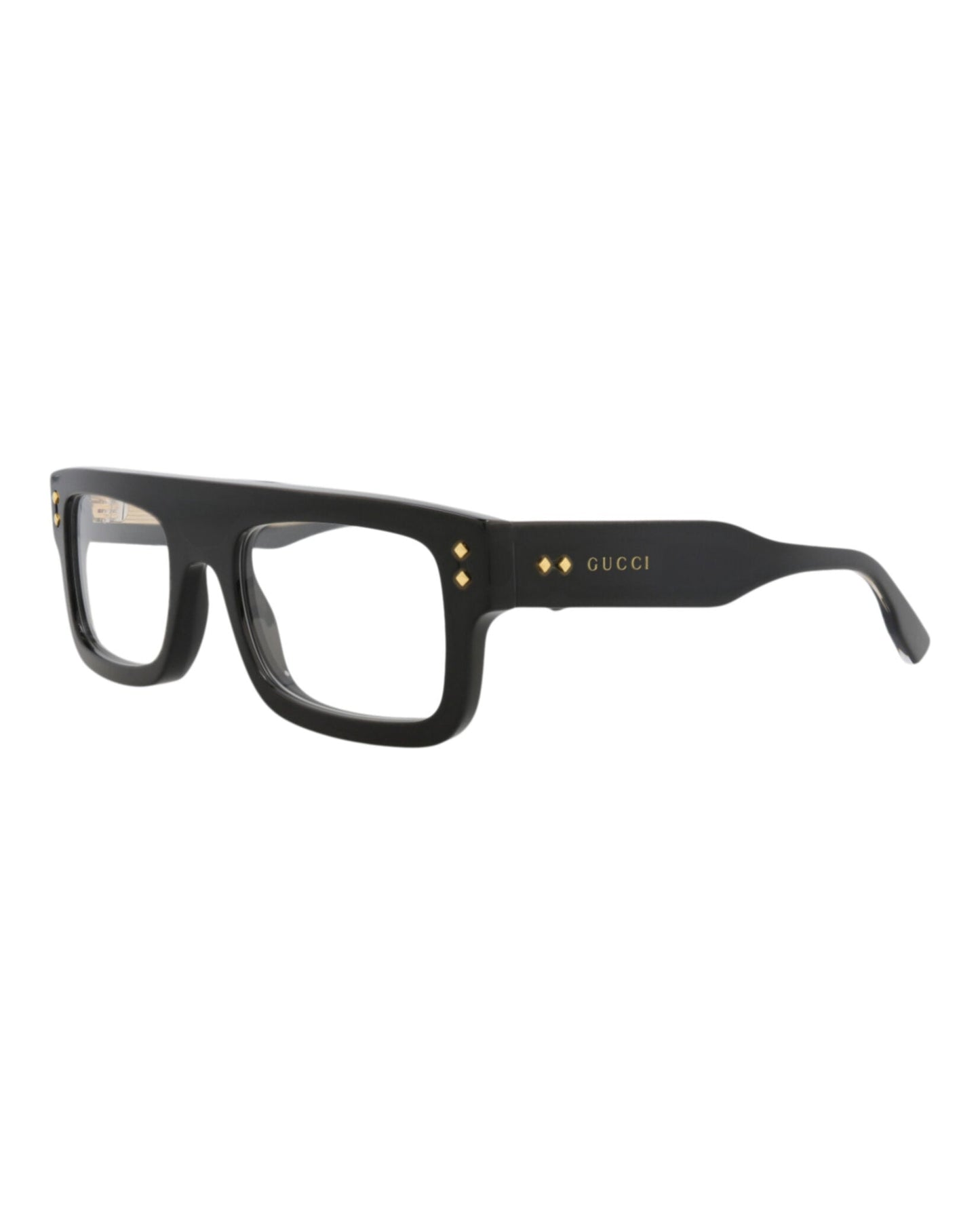 Gucci Mens Square/Rectangle Black Black Transparent Fashion Designer Eyewear