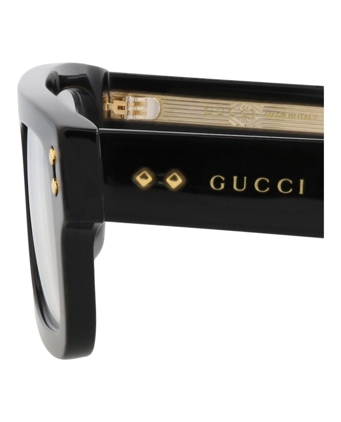 Gucci Mens Square/Rectangle Black Black Transparent Fashion Designer Eyewear