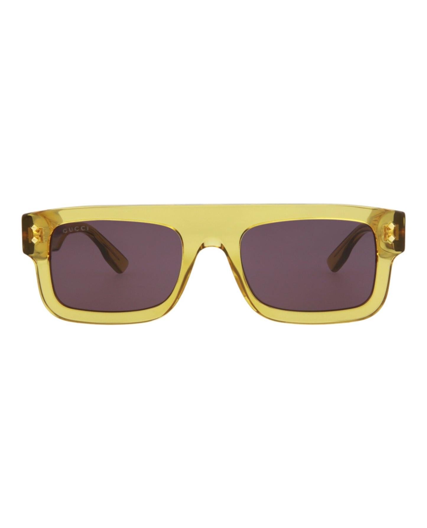 Gucci Mens Square/Rectangle Yellow Yellow Grey Fashion Designer Eyewear