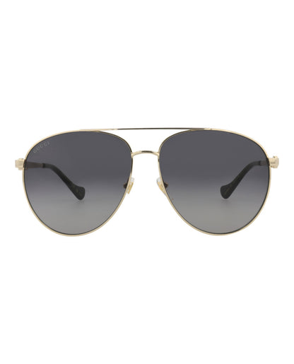 Gucci Womens Aviator Gold Gold Grey Fashion Designer Eyewear