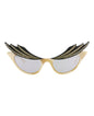 Gucci Womens Cat Eye Beige Beige Silver Fashion Designer Eyewear