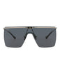 Gucci Mens Shield/Wrap Silver Silver Grey Fashion Designer Eyewear
