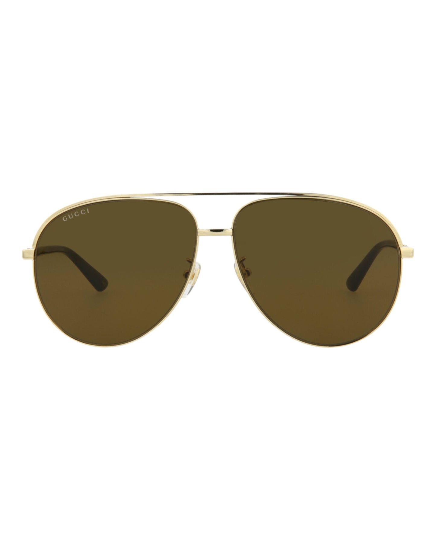 Gucci Mens Aviator Gold Gold Brown Fashion Designer Eyewear