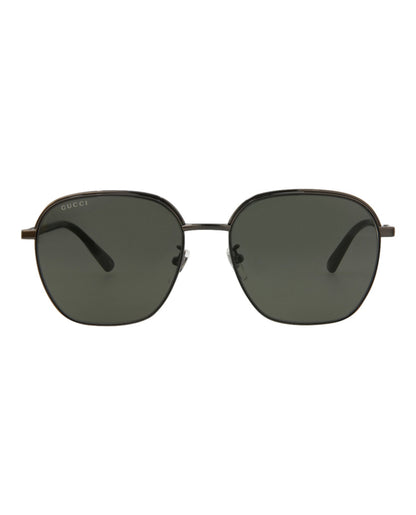 Gucci Mens Square/Rectangle Ruthenium Ruthenium Grey Fashion Designer Eyewear