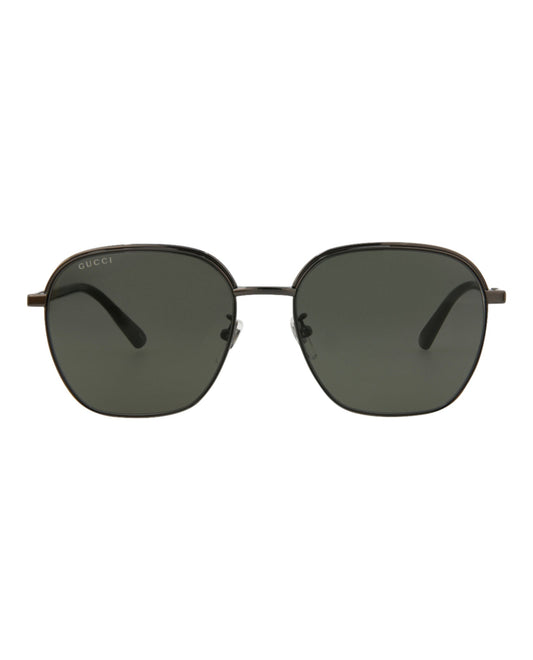 Gucci Mens Square/Rectangle Ruthenium Ruthenium Grey Fashion Designer Eyewear