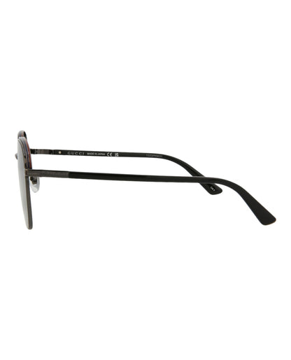 Gucci Mens Square/Rectangle Ruthenium Ruthenium Grey Fashion Designer Eyewear