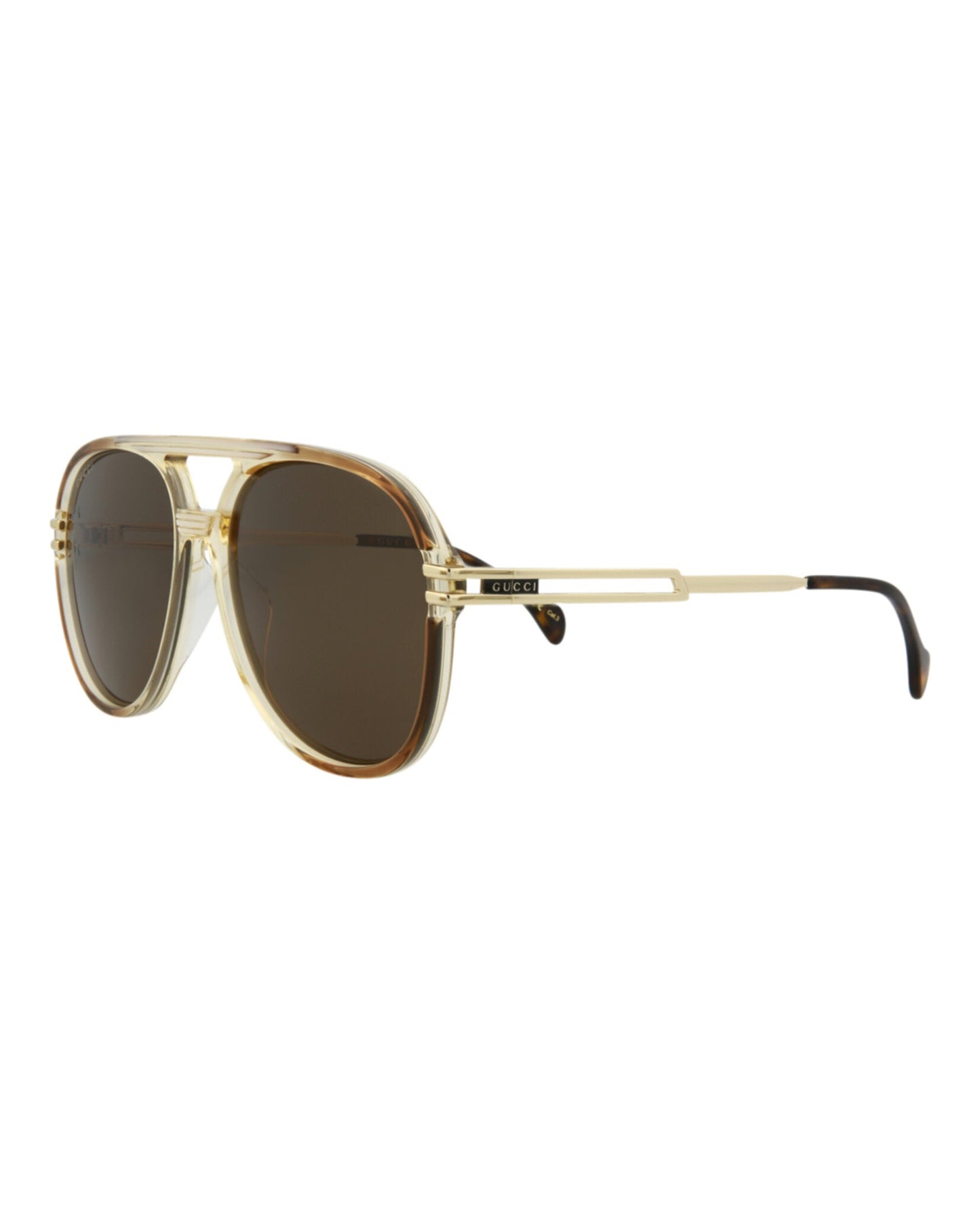 Gucci Mens Aviator Brown Gold Brown Fashion Designer Eyewear