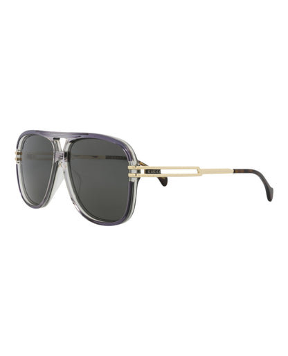 Gucci Mens Aviator Grey Gold Grey Fashion Designer Eyewear