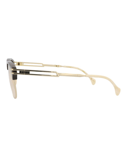 Gucci Mens Square/Rectangle Brown Gold Yellow Fashion Designer Eyewear