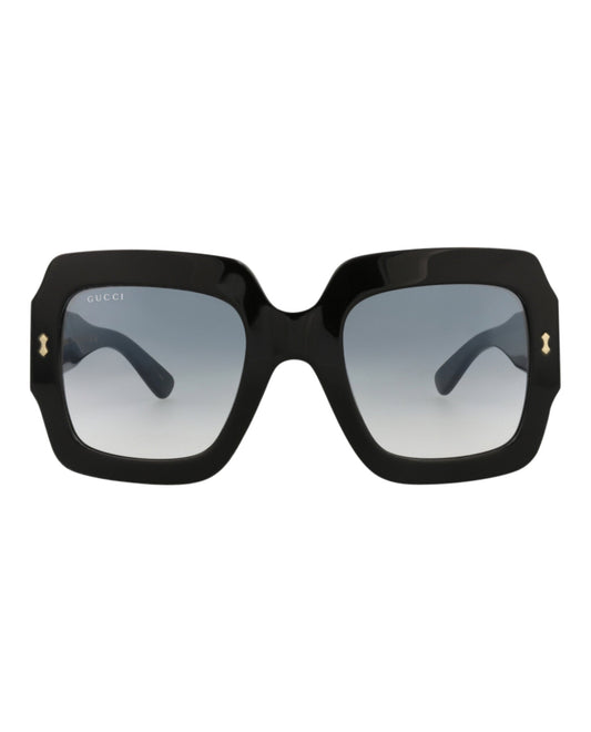 Gucci Womens Square/Rectangle Black Black Grey Fashion Designer Eyewear