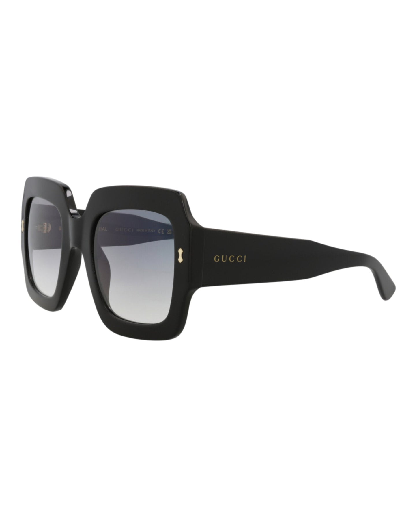 Gucci Womens Square/Rectangle Black Black Grey Fashion Designer Eyewear