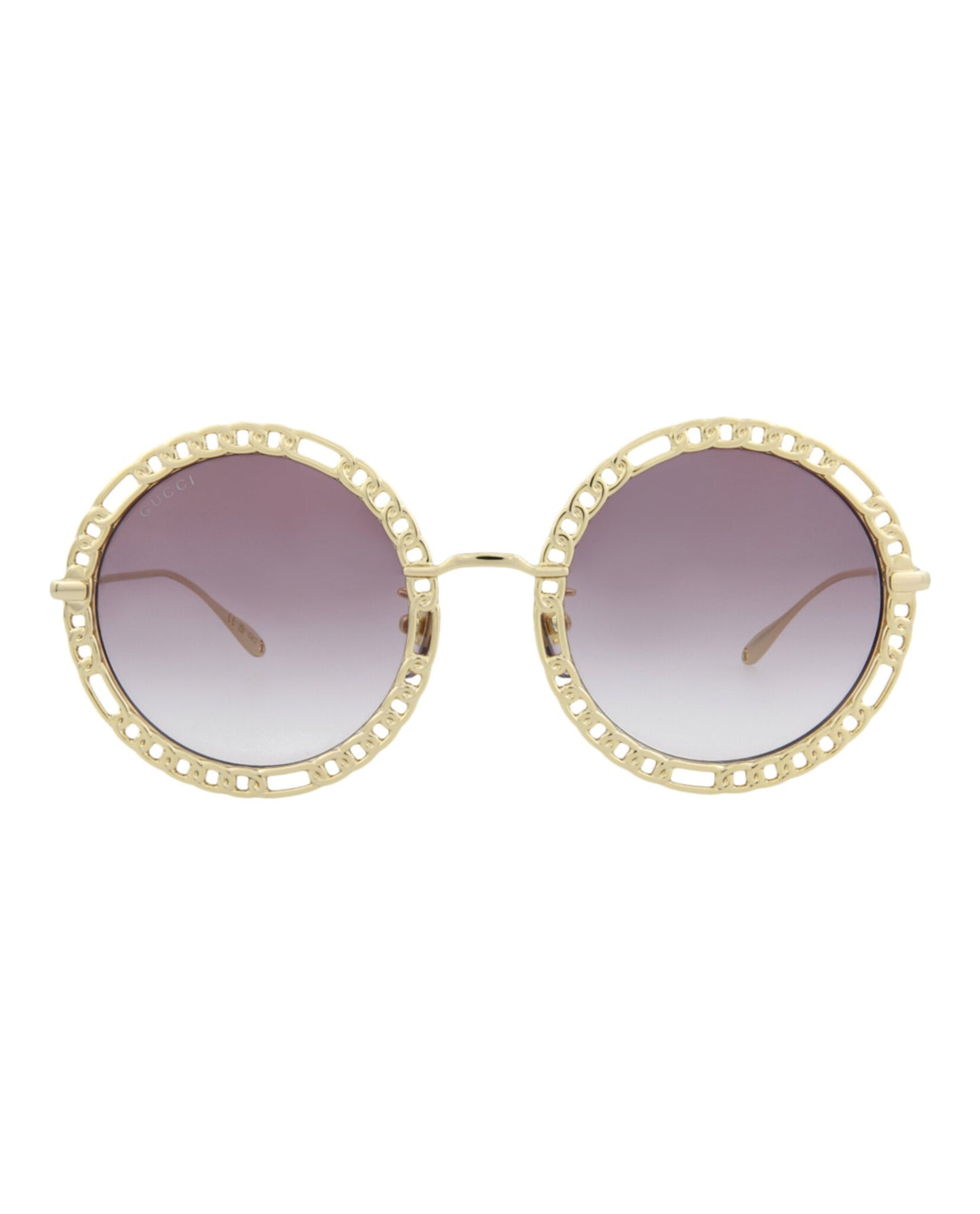 Gucci Womens Round/Oval Gold Gold Violet Fashion Designer Eyewear