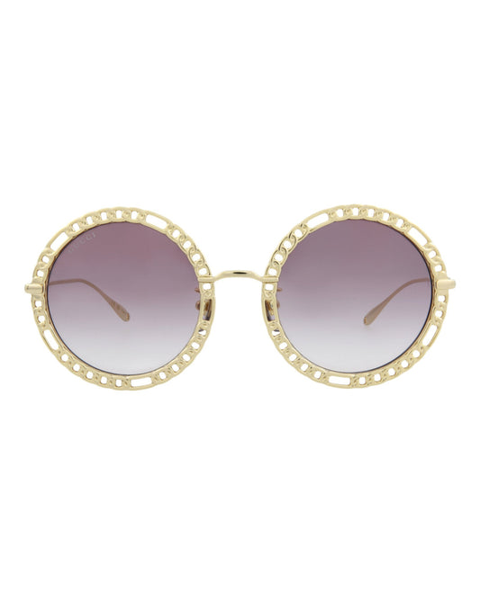 Gucci Womens Round/Oval Gold Gold Violet Fashion Designer Eyewear